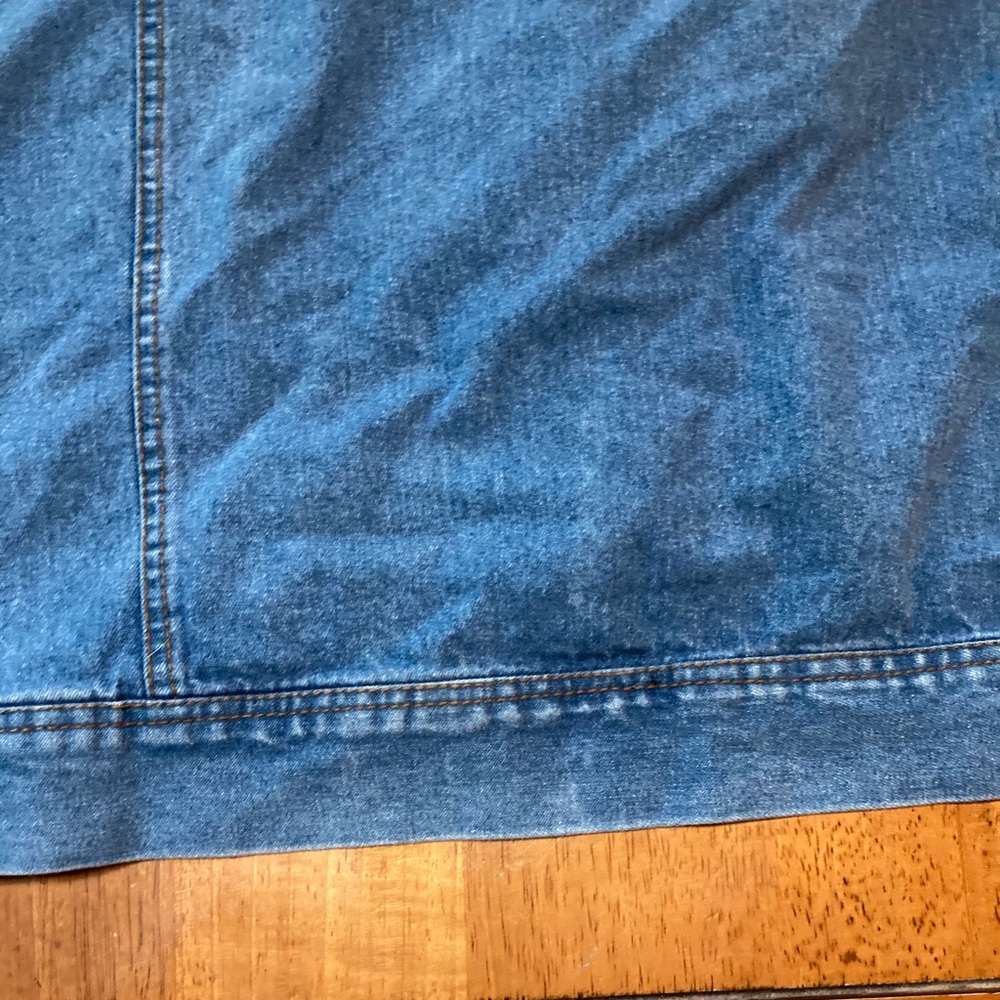 Sport Savvy Vintage Denim Jacket W/ Purple Sleeves - Picture 5 of 9